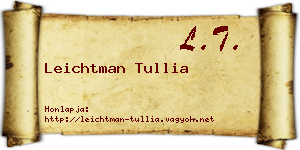 Leichtman Tullia névjegykártya